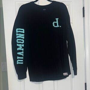 Diamond Supply Co. Black Long Sleeve Tee with Blue Accents